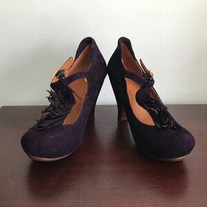 Chie Mihara | Purple Suede Fringed Pumps